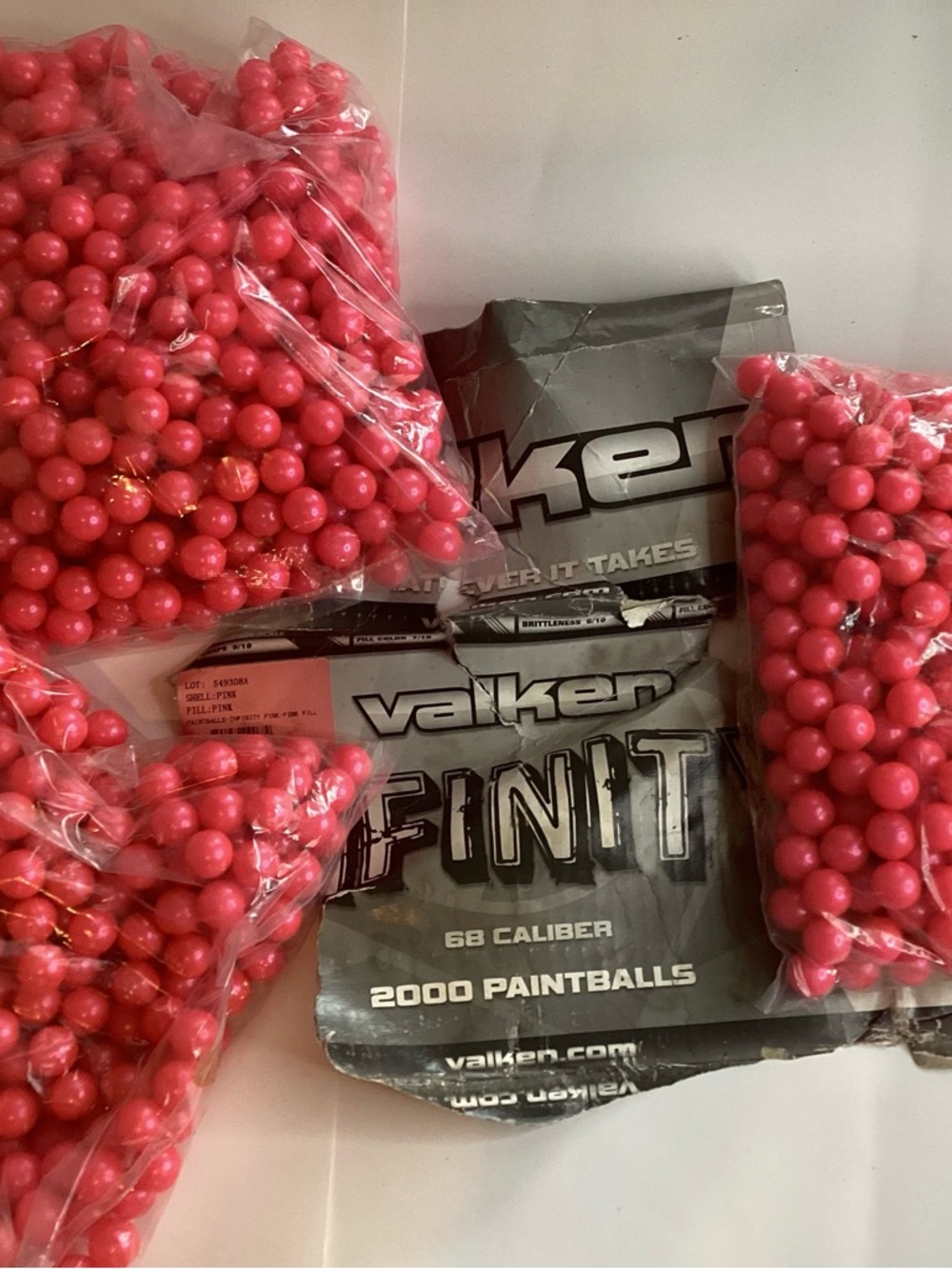 Valken Infinity 68 Caliber Paintball Lot Of 1.500 Rounds Pink Blood balls